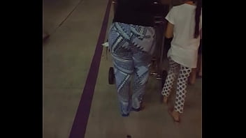 Candid Round Bubble Butt Latina at Airport