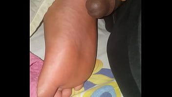 Cum on my step sister&#039s feet while she snores