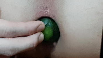 Playing with cucumber in my anal