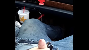 Wife strokes my dick while driving down the highway