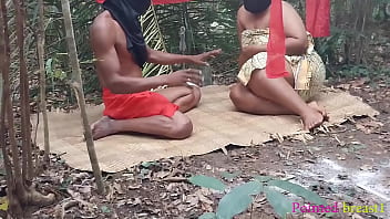 Ambitious house wife went to baba native doctor to collect charm to enable her manipulate the chairman of her village to make her his second wife, end up getting banged by baba&#039s big dick in the shrine