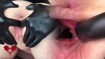 Open cunt close up fucked in open hole with dildo