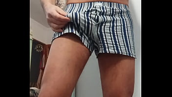 soft to hard old cock in boxer