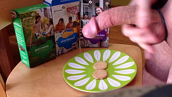 Cum on Girl Scout cookies and eat them