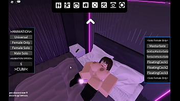 Ayumu Kasuga masturbates and gets fucked by floating cocks in Roblox