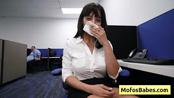 Busty milf office slut gets facial cusmhot in her cubicle (Sasha Pearl, Parker Ambrose)