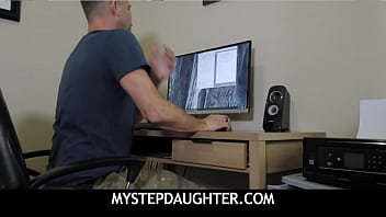 MyStepDaughter Pervy dad sets up a camera to spy on stepdaughter Leia Rae