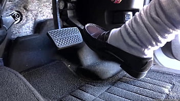 Pedal pumping with socks and loafers.