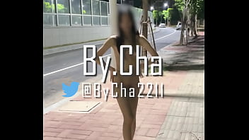 A tiktok influencer practice dancing in the street naked